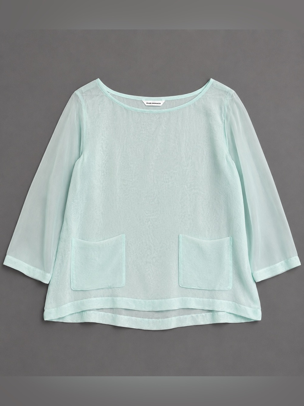 Club Monaco Sheer Aqua Blue Layered Blouse- Size S